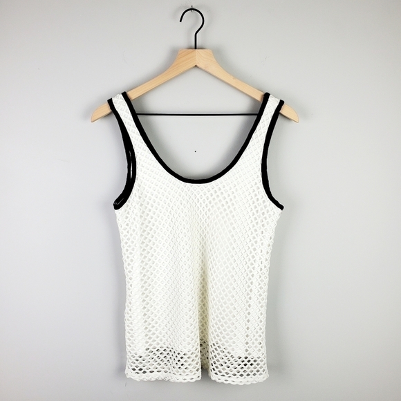 1. State White and Black Tank Blouse Small - Picture 2 of 8